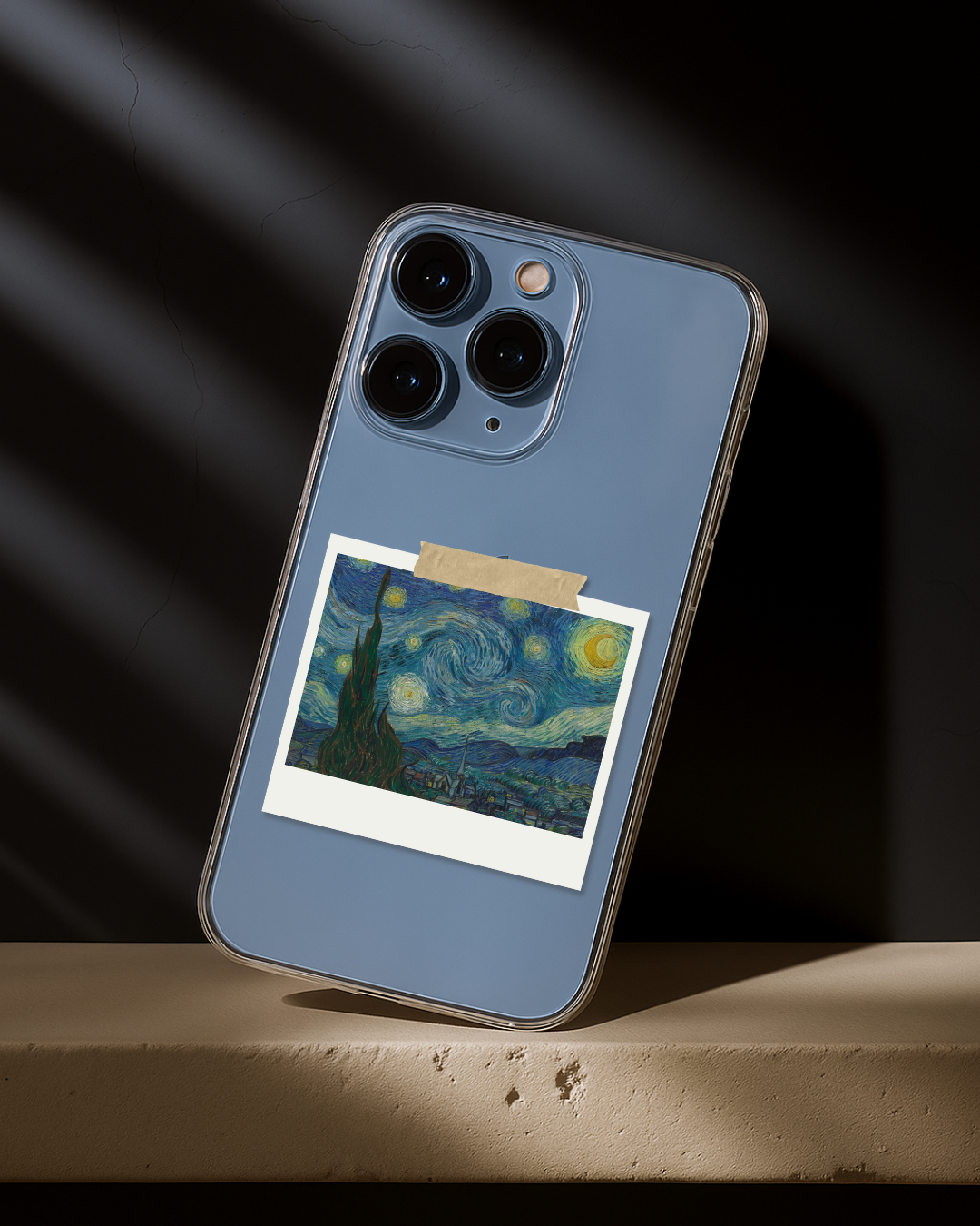 Starry Night Art iPhone Cover – Aesthetic Transparent Case with Iconic Painting
